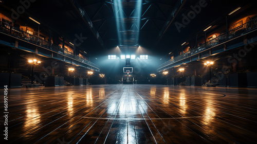 3D rendering of a basketball court