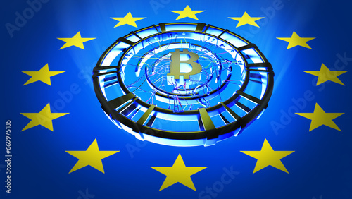 Bitcoin cryptocurrency. Eur...