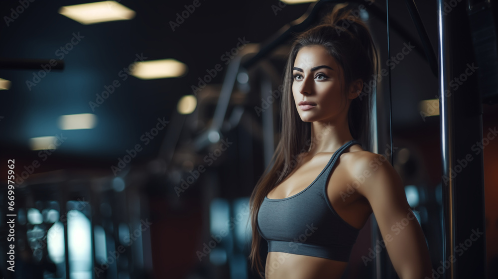 Girl training in the gym