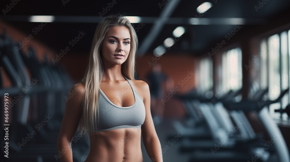 Girl training in the gym