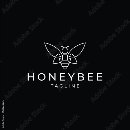 Honey bee logo design icon template