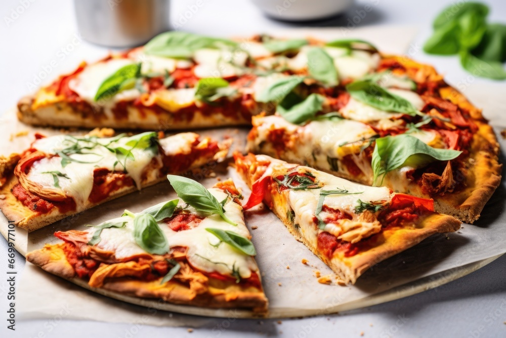 gluten-free, dairy-free pizza cut into pieces gluten-free, dairy-free pizza cut into pieces