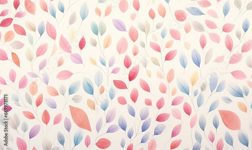 seamless pattern with pink leaves © Irina
