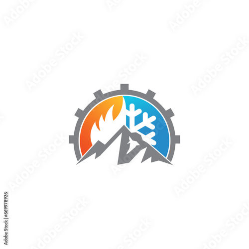 Mountain Heating Cooling HVAC Electrical Plumbing Equipment and Service Local Area Vector
