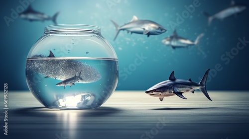 small fish with ambitions of A big shark - business growth and ambition