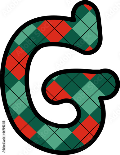 G Alphabet, grid pattern, red, green, Christmas, New Year