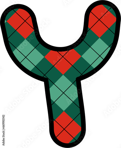 Y Alphabet, grid pattern, red, green, Christmas, New Year