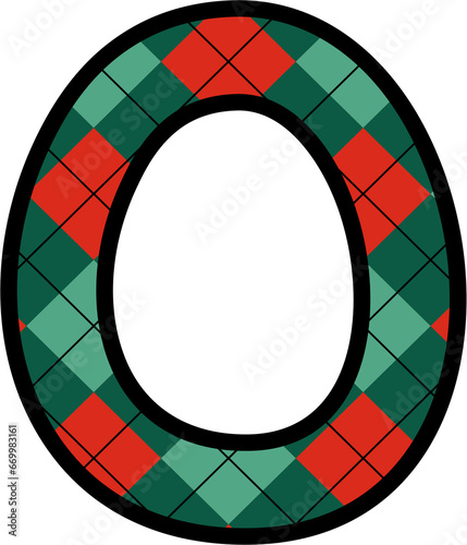 O Alphabet, grid pattern, red, green, Christmas, New Year