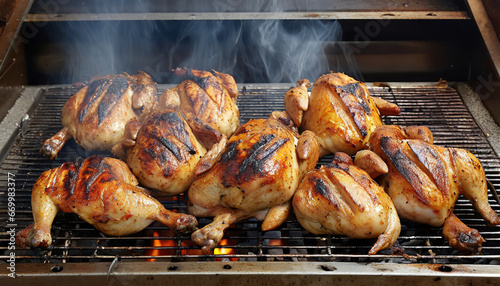 roasted chicken on the grill
