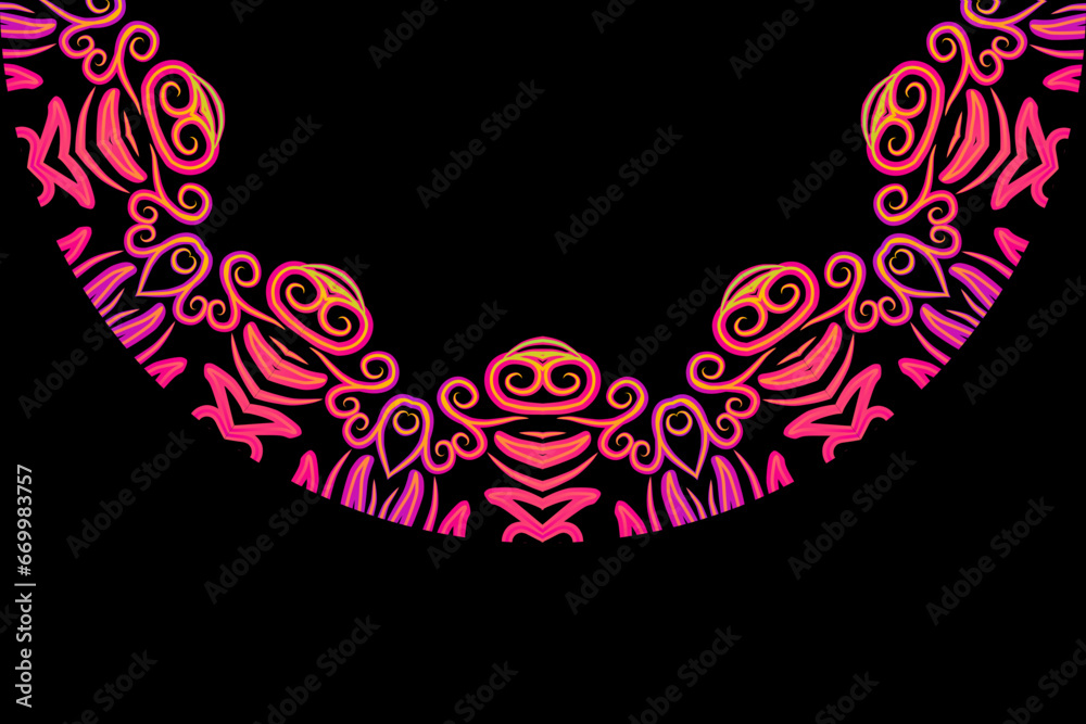 Luxurious colourful gradient mix pattern of modern Chinese oriental Java traditional classic borneo flowers circle flowers art Luxurious colourful gradient mix pattern of modern Chinese oriental Java traditional classic borneo flowers circle flowers art