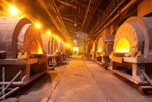 series of kilns at a clinker production facility