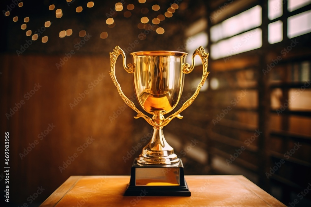 a glimmering trophy on a pedestal a glimmering trophy on a pedestal