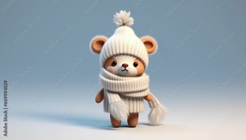 3d cute reindeer wearing scarf in christmas 3d cute reindeer wearing scarf in christmas