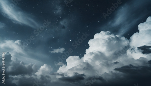 dark night sky starry cumulus cloudscape phone hd wallpaper ai generated