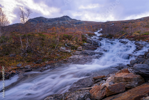 Bessa river near Besseggen in Jotunheim National Park in Norway photo