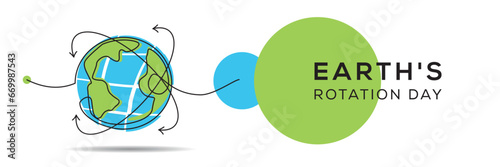 Earth's rotation day, Vector illustration.