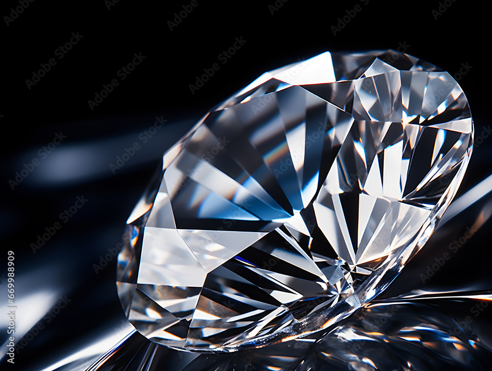 A pristine diamond with immaculate facets captures and refracts light, exuding luxury and elegance. A close-up view. Perfect for high-end presentations. A pristine diamond with immaculate facets captures and refracts light, exuding luxury and elegance. A close-up view. Perfect for high-end presentations.