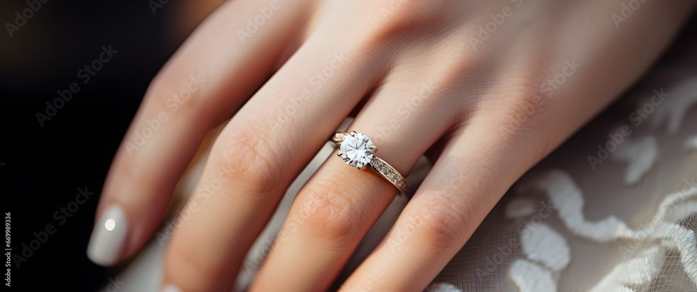 Close-up of a dazzling diamond ring on a finger, symbolizing love and commitment. Encapsulating moments of romance, engagement, and elegance. Ideal for bridal and romantic themes. Close-up of a dazzling diamond ring on a finger, symbolizing love and commitment. Encapsulating moments of romance, engagement, and elegance. Ideal for bridal and romantic themes.