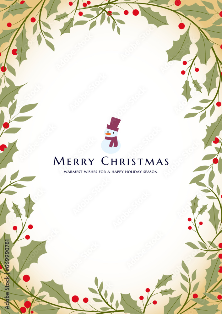 holly Christmas Background Frames.　柊のクリスマス背景フレーム