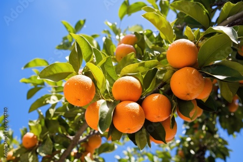 an orange tree loaded with ripe oranges