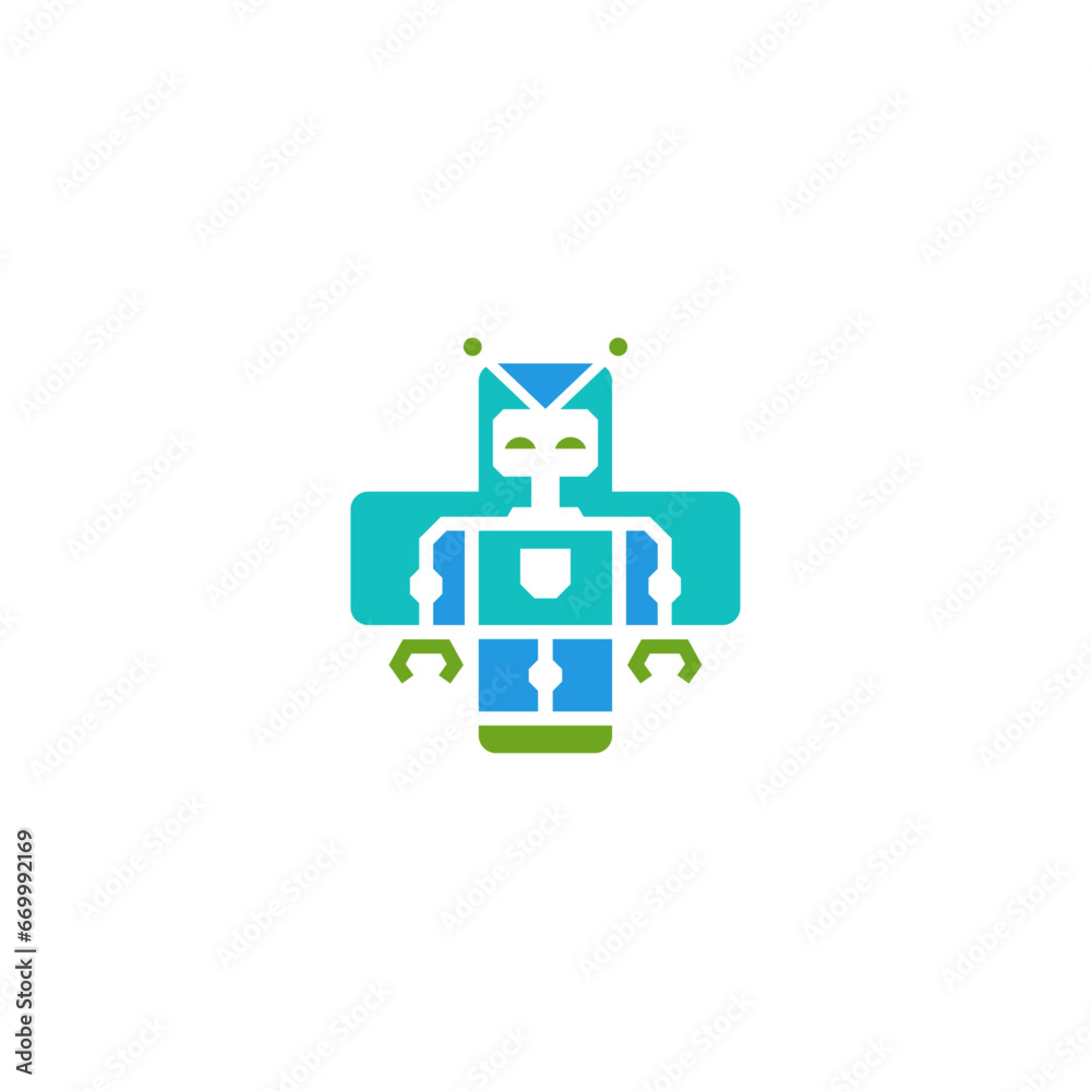 Medical robot logo design. Medical robot logo design.