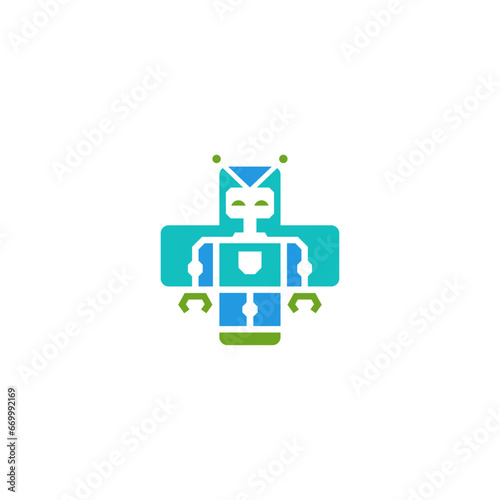 Medical robot logo design.
