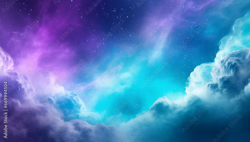 gradient cyan and purple mystical galaxy abstract cloudscape hd phone wallpaper ai generated