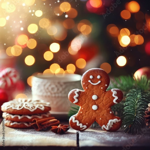 christmas gingerbread cookies on a table