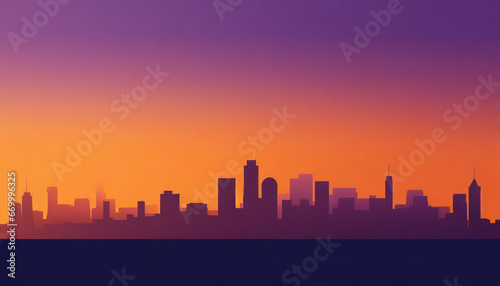 orange tangerine and purple gradient minimalistic cityscape silhouette skyline hd phone wallpaper ai generated © Nichole