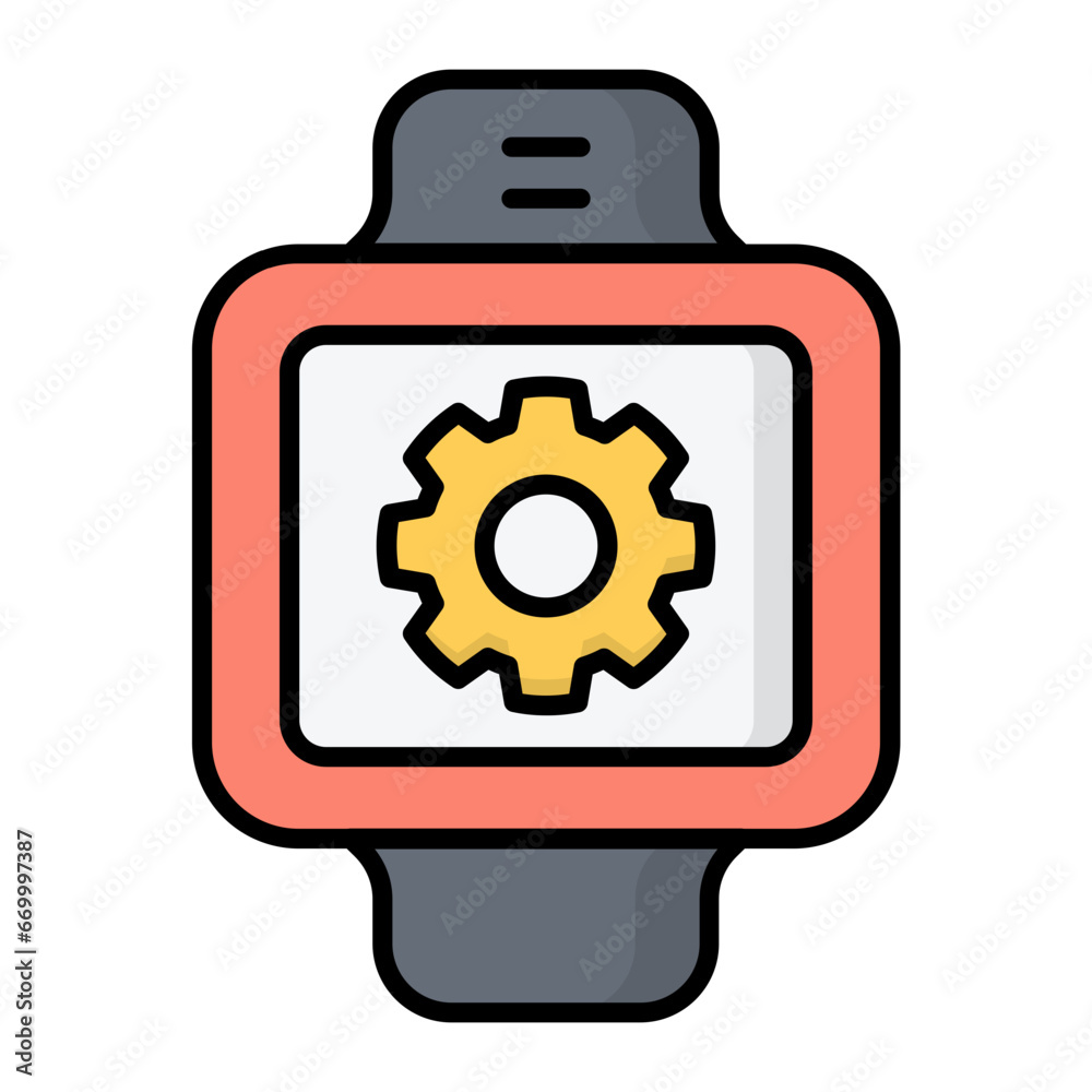 Smartwatch Line Color Icon Smartwatch Line Color Icon