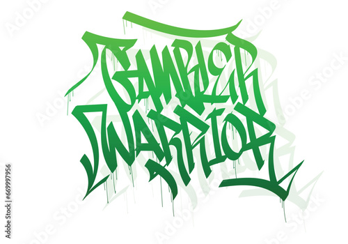 GAMBLER WARRIOR word graffiti tag style