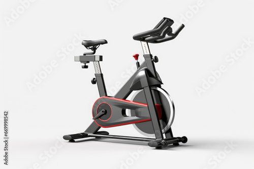 An isolated exercise bike trainer, a home gym appliance for cardio workouts and an active lifestyle.
