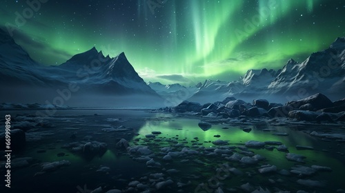 Aurora borealis natural wonders snow © Kiom