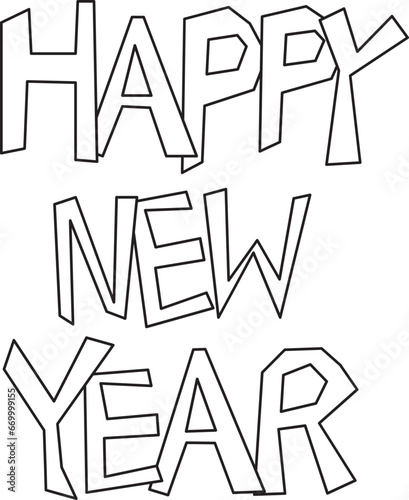 happy new year element outline