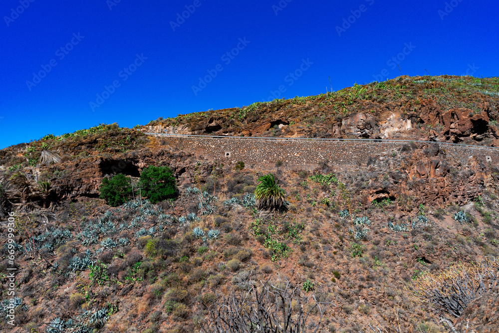 Gran Canaria Barranco de las Vacas gorge. Sight that is particularly popular with influencers! Gran Canaria Barranco de las Vacas gorge. Sight that is particularly popular with influencers!