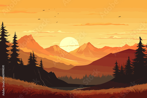 Germany flat art landscape illustration