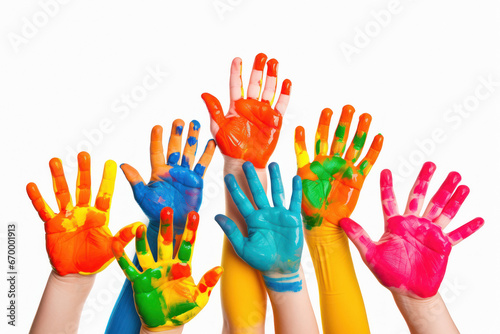 painted palm with colorful paints