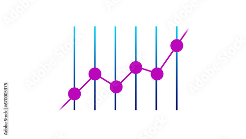 Demographic graph design in the concept of growth representation on transparent background. 