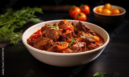 bowl of stew with meat and vegetables