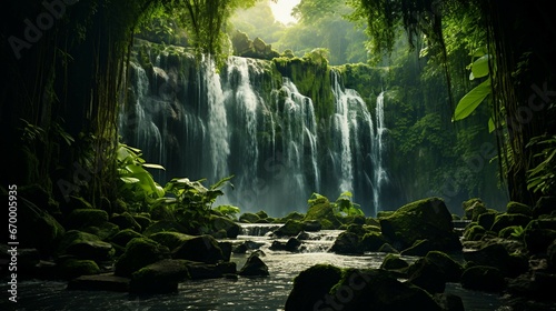 Jungle waterfall river nature lake © Kiom