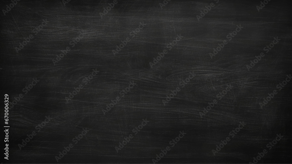 Abstract chalk rubbed out on blackboard or chalkboard texture clean school board for background. old black wall background texture Blackboard texture horizontal black board and chalkboard background.  - obrazy, fototapety, plakaty 