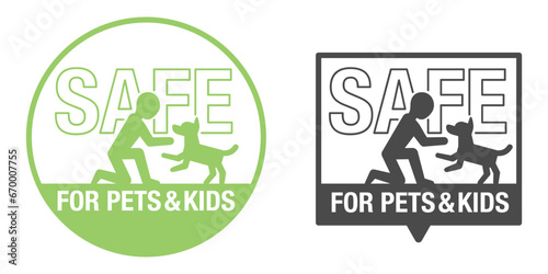 Safe for Pets, Kids emblem for cleaning supplies