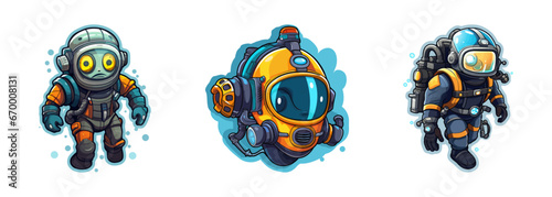 Cartoon scuba gear. Vector illustration