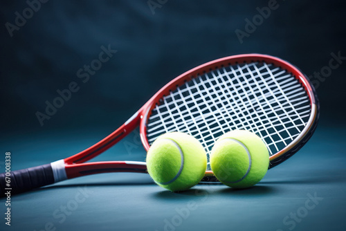 Tennis balls with a racket