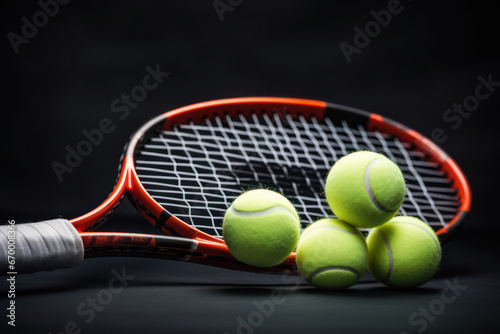 Tennis balls with a racket © Neha