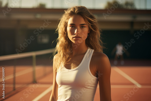 Portrait of Confident and determinated young female tennis player in the making © alisaaa