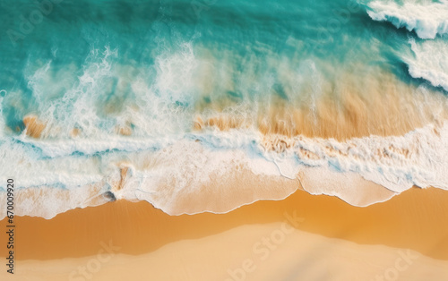 Top view of a Coast with waves as a background