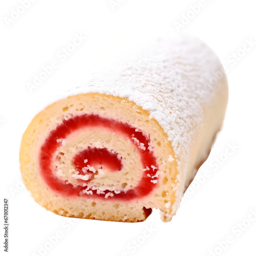 Fruit swiss rollI isolated on a transparent background