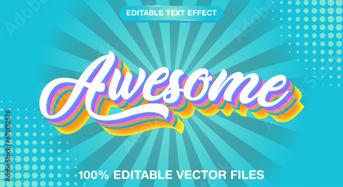 Vector awesome 3d editable text effect with cute background photo