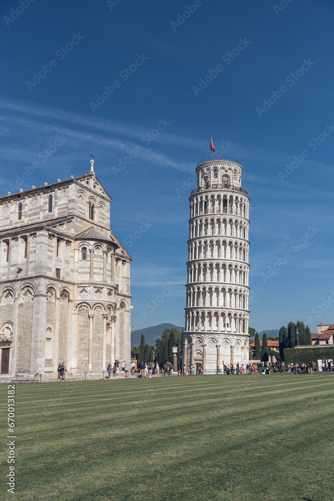 Cathedral and Leaning Tower of Pisa, Tuscany, Italy, Europe